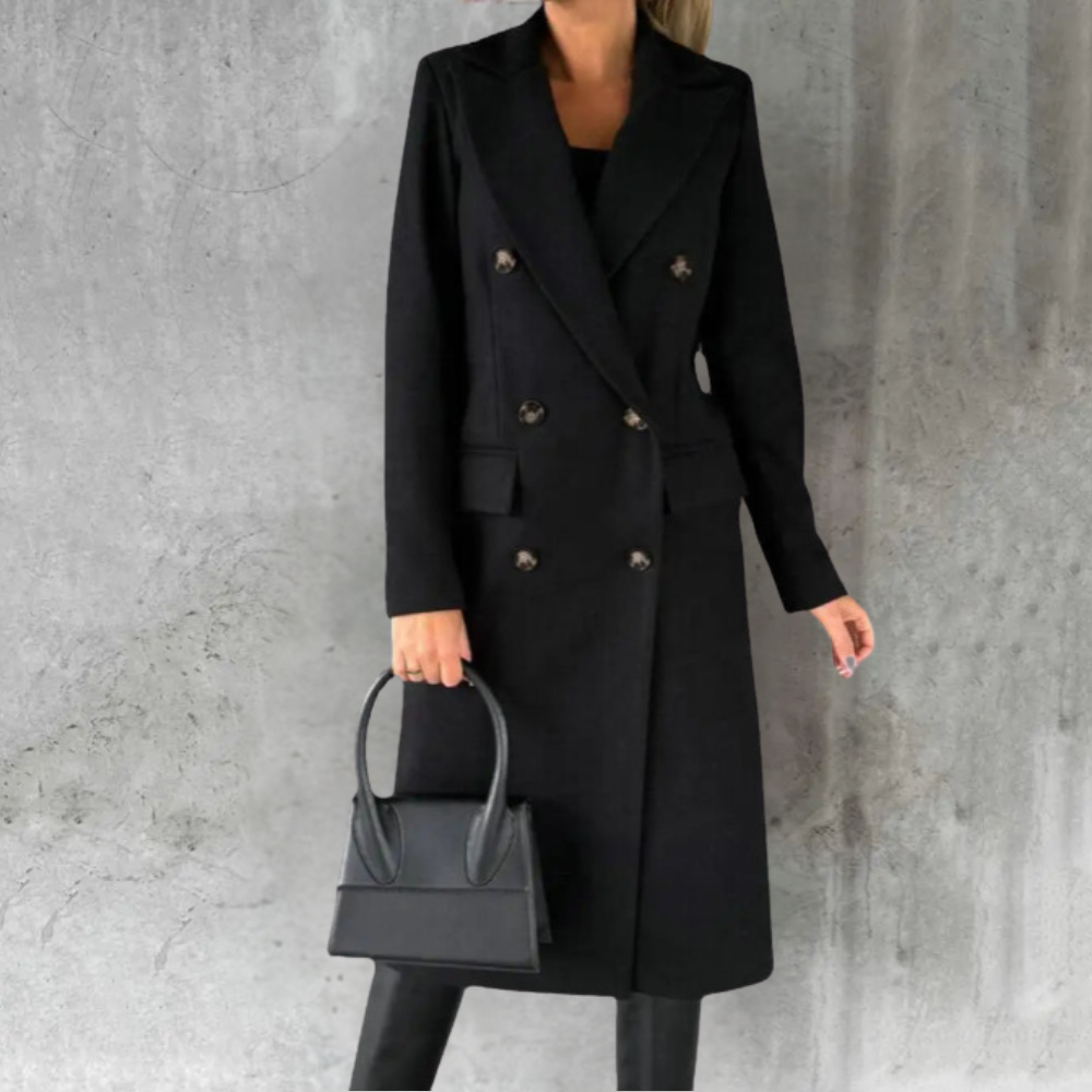 Genesia™ | Luxe Timeless Double-Breasted Coat