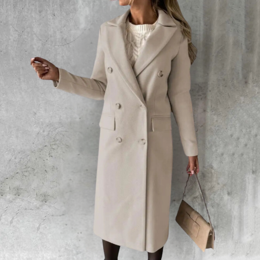 Genesia™ | Luxe Timeless Double-Breasted Coat