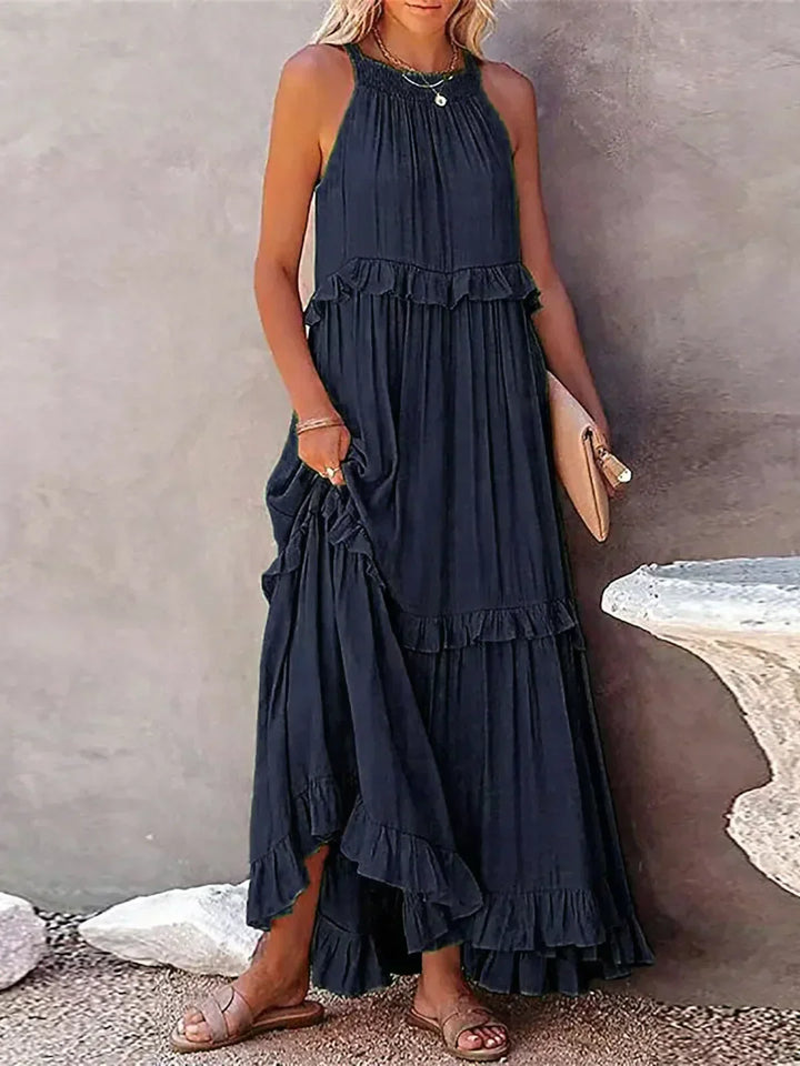 Emily™ | Halter Ruffle Maxi Dress (Almost sold out )