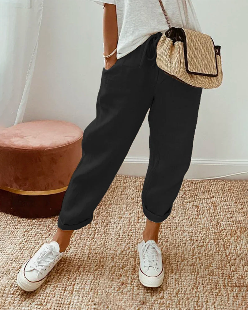 Ely™ | Anti Sweat Luxe Linen Pants