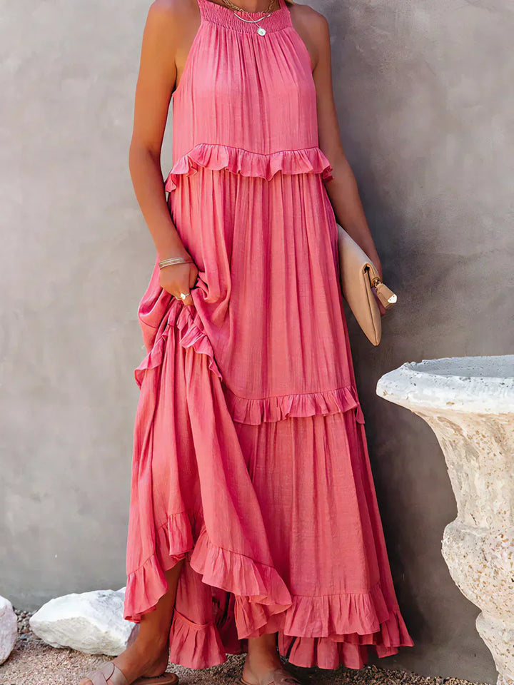 Emily™ | Halter Ruffle Maxi Dress (Almost sold out )