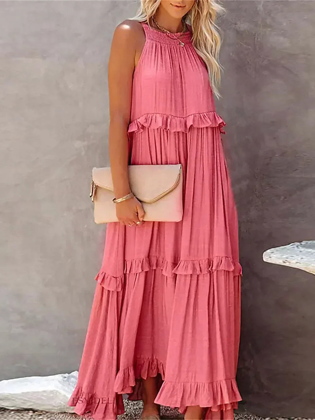 Emily™ | Halter Ruffle Maxi Dress (Almost sold out )