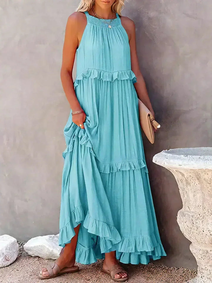 Emily™ | Halter Ruffle Maxi Dress (Almost sold out )