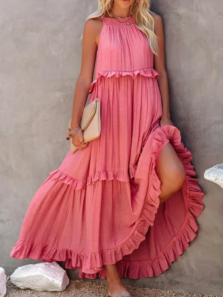 Emily™ | Halter Ruffle Maxi Dress (Almost sold out )