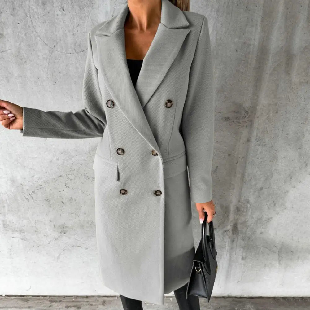 Genesia™ | Luxe Timeless Double-Breasted Coat