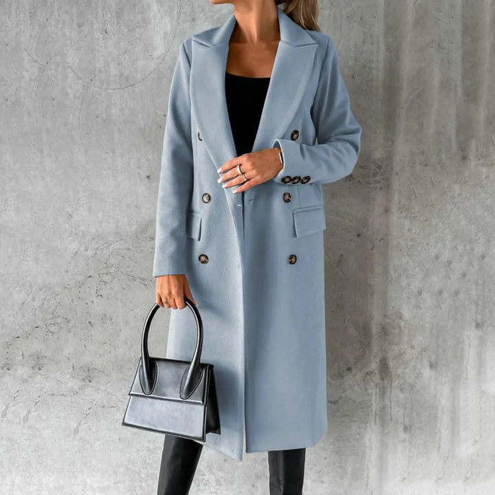 Genesia™ | Luxe Timeless Double-Breasted Coat