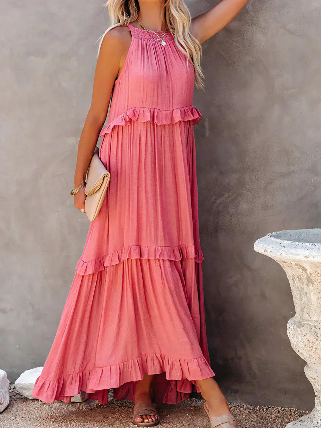 Emily™ | Halter Ruffle Maxi Dress (Almost sold out )