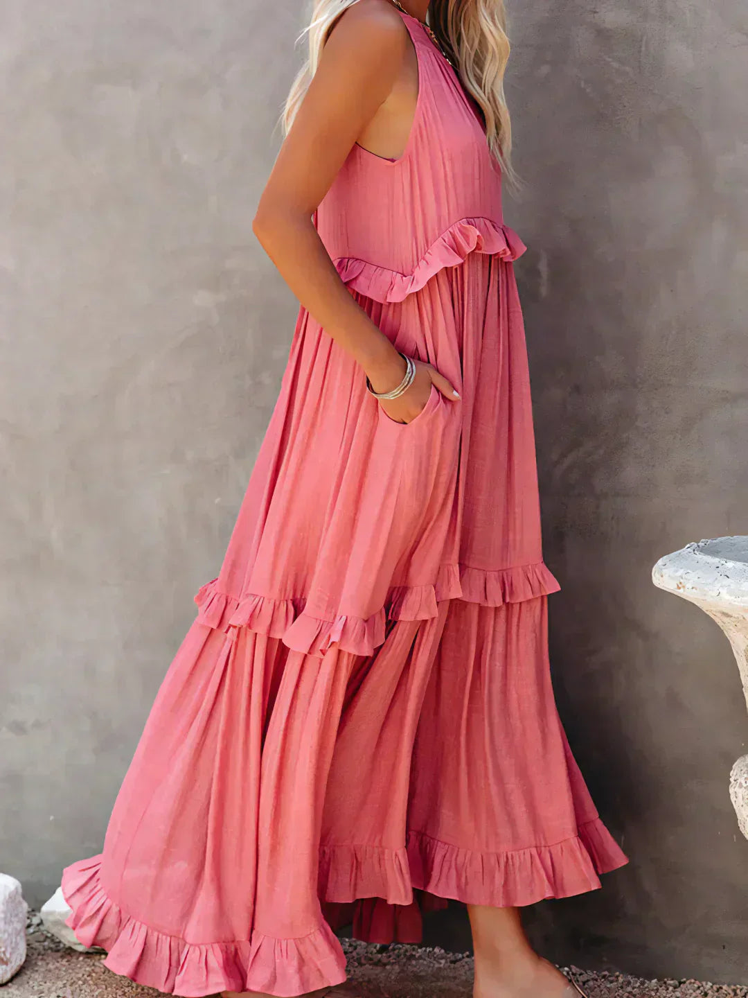 Emily™ | Halter Ruffle Maxi Dress (Almost sold out )