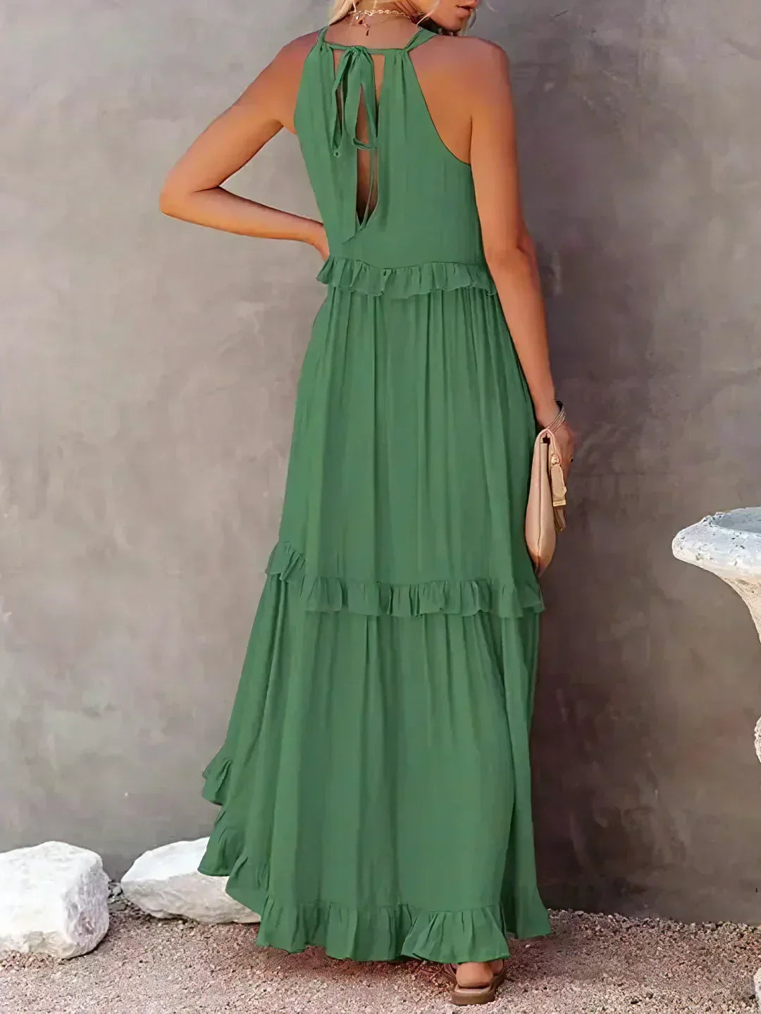 Emily™ | Halter Ruffle Maxi Dress (Almost sold out )