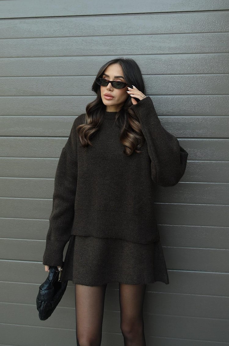 Ellora™ | Luxe Chic Sweater Skirt Ensemble